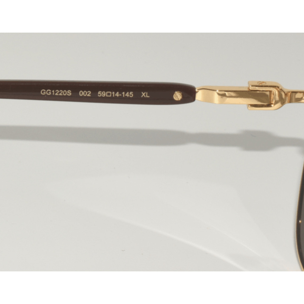 NWT Gucci GG1220S-002-59 Gold Aviator 59mm Sunglasses - Picture 4 of 5